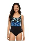 TYR Women Narciso Aqua ControlFit 1pc SwimSuit TAQNC7A Black Blue Size 14, $80