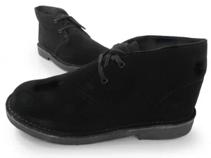 75566 JUNIOR Clarks Originals BOTA DESIERTO-FIRST gamuza negra clásica Reino Unido - Imagen 1 de 5