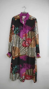 Soul Kathrine Kleid Maxikleid Maxi 40 L Bunt Sommerkleid Kleid Lila schwarz Flam - Bild 1 von 7