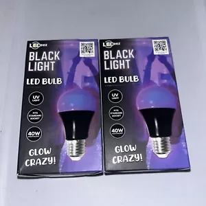 LEDeez UV Black Light LED Bulb 6 W (40W) Glow Crazy LED Light Bulb NEW Set of 2 - Picture 1 of 4