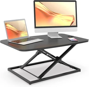 Standing Desk Converter, 31 Inch Compact Height Adjustable Stand up Desk Riser, - Picture 1 of 9