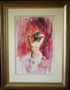 RARE ORIGINAL GORDON KING "Desire to Love" nude erotica brunette PAINTING - Picture 1 of 1