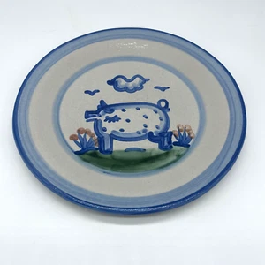 Vintage MA Hadley Pottery Stoneware Pig Farmhouse Dinner Plate Platter 11” - Bild 1 von 4