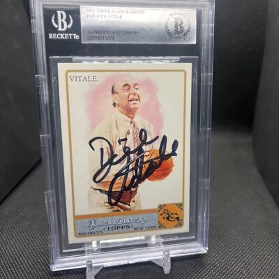 DICK VITALE SIGNED 2011 TOPPS ALLEN & GINTER CARD #136 AUTO BECKETT - Image 1 of 4