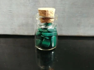 Glass Bottle and Natural Malachite 30mm/1.2" Potion Vial Cork 1pc - Picture 1 of 2