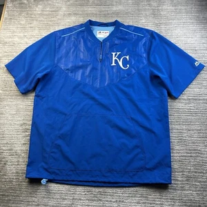 Kansas City Royals Majestic Shirt Mens Large Blue Batting Cage Warmup Jacket - Picture 1 of 11