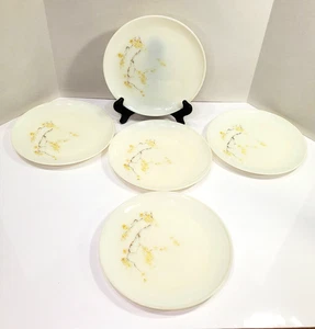 Pyrex Family Flair Yellow Dogwood 9" Dinner Plates Set of 5 Vintage Retro READ - Picture 1 of 13