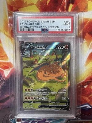 2022 POKEMON SWSH BLACK STAR PROMO #260 FULL ART/CHARIZARD V PSA 9 - Image 1 of 2