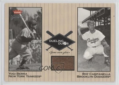Greats Dueling Duos 2002 recuerdos individuales Yogi Berra Roy Campanella reliquia patio Foto 1 de 2