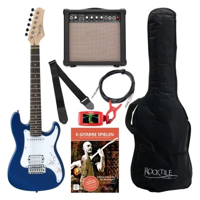Pack Guitare Electrique Junior 3/4 Bleu pour Enfant Amplificateur Housse Sangle - Photo 1/4