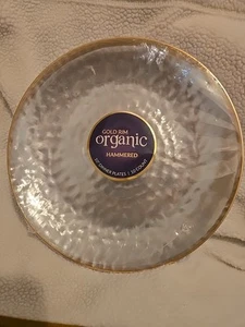 Gold Rim Organic Hammered 10" dinner plates / 10 count - Picture 1 of 5