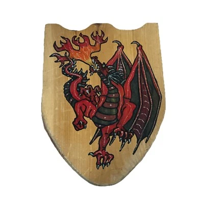  WOODEN RENAISSANCE SHIELD /DRAGON SOUVENIR SHIELD - Image 1 of 4