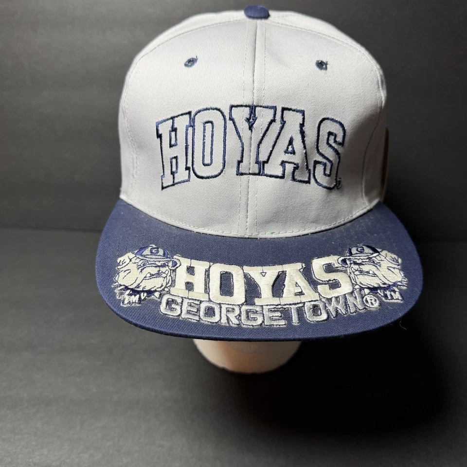 Sombrero vintage Georgetown, gris azul Snapback años 90 con etiquetas bordadas NCAA Foto 1 de 4