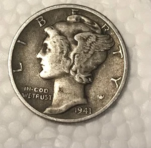 6 Silver Mercury Dimes 1941D 1944 1942, 1942S 1944 1945D 90% Silver - Picture 1 of 11