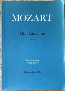 MOZART " DON GIOVANNI " PETERS PIANO/VOCAL SCORE PB VG+ ITALIAN GERMAN - Imagen 1 de 1