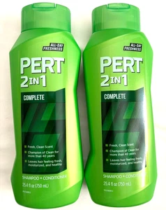 (2) Pert 2-in-1 Shampoo & Conditioner Complete Clean Scent 25.4 Oz. Each - Picture 1 of 6