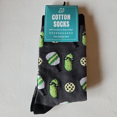 Nuevo con etiquetas Calcetines divertidos I'd Prether Be Playing Dill Pickleball Gráfico Crew Foto 1 de 4