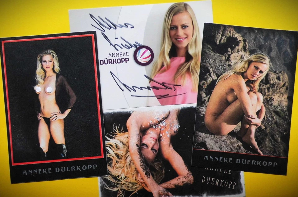 Anneke Dürkopp - Erotikdarstellerin - Karte mit Original-Autogramm + 3 Karten ! - Bild 1 von 4