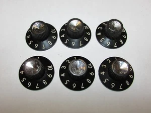 Lot 6 Genuine Vintage Fender Amp Set Screw Witch Hat Knobs 2 Show Damage - Picture 1 of 6