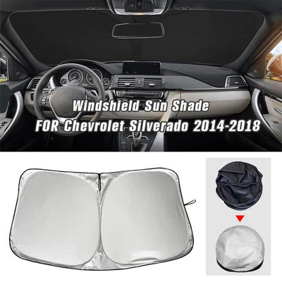 Bloqueador de calor UV para parabrisas premium Fit Chevrolet Silverado 2014-18 Foto 1 de 4