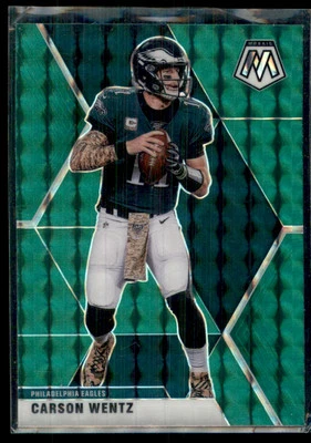 2020 Panini Mosaic Reactive Green Carson Wentz Philadelphia Eagles #160 - Image 1 of 2