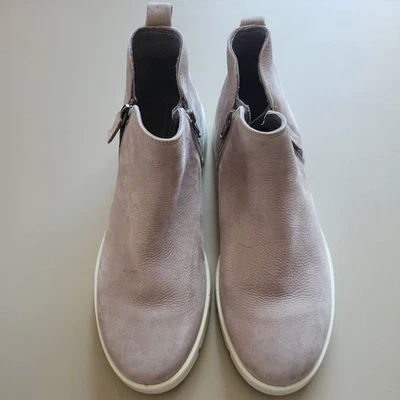 Botín al tobillo Ecco Bella gris de cuero nobuck con cremallera lateral para mujer talla 42/11 EE. UU. Foto 1 de 4