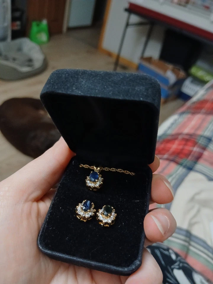 Sapphire Necklace And Earring Set - Image 1 of 1