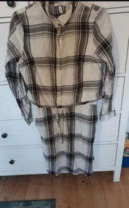 H&M Mama blusenkleid umstandsmode stillkleid weiß grau gemustert - Bild 1 von 2