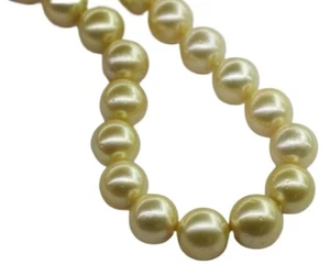 Suberb Huge 17"10-14mm South Sea Genuine Gold Round Pearl Necklace 1089 - Picture 1 of 2