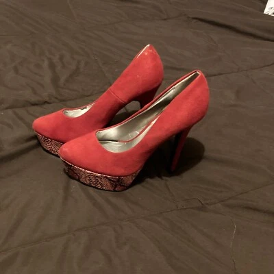 Limelight женщин каблуки w/змеиная кожа платформе красный размер 6 - Изображение 1 из 4