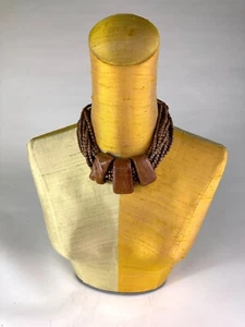 Vintage Monies Wood Multi-strand Necklace, Signed by Gera Lynggaard - Picture 1 of 9