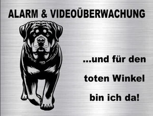 ROTTWEILER Hundewarnschild SCHILD Türschild im edlen Edelstahl-Look #35 - Bild 1 von 5