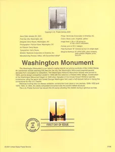 #0108 $12.25 Washington Monument Express Mail Stamp #3473 Souvenir Page - Picture 1 of 1