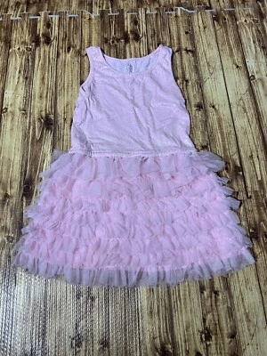 Vestido tutú The Childrens Place sin mangas rosa lentejuelas M 7/8 Foto 1 de 4