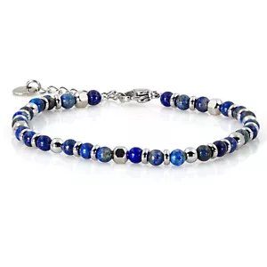 Edelstahl Armband Bracelet Perlenarmband 4 mm Perlen Multi Color Damen Herren - Bild 1 von 20