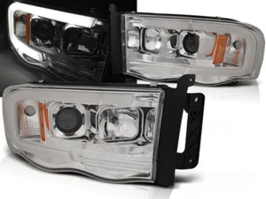 faros para Dodge Ram 2002 2003 2004 2005 2006 tubo luz cromo LHD - Picture 1 of 6