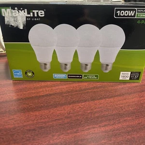 128 LIGHTBULBS MaxLite E15A19D50/4P A19 100W Daylight 5000K Dimmable LED Bulbs - Picture 1 of 8