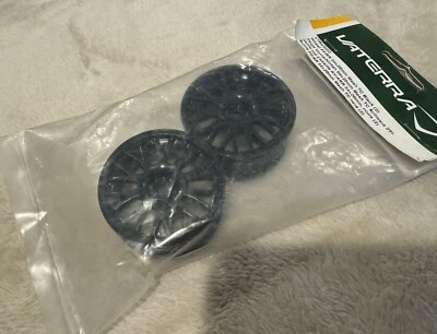 1 Set Of 2 - OEM Vaterra v100 Front/Rear Wheels 54x26mm Mesh TC Black VTR43002 - Image 1 of 3