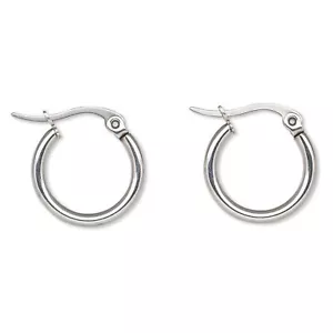 Sleek Surgical Stainless Steel 304 Grade Hypoallergenic 15mm Hoop Earrings - Picture 1 of 1