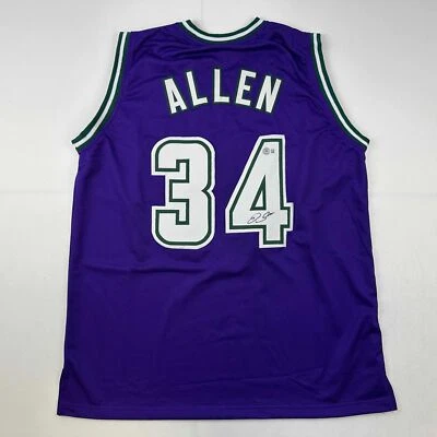 Autographed/Signed Ray Allen Milwaukee Purple Basketball Jersey Beckett BAS COA - Image 1 of 4