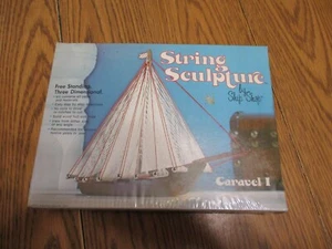 Vintage Schnur Skulptur Schiffsmodell Schiff Karavelle 1 Schiff Shop 1975 Neu Versiegelt 3D - Bild 1 von 5