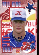 1997 Huntsville Stars BILL KING Signed Card autograph AUTO A'S ATHLETICS UAB