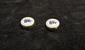 2 Miller Lite Alcohol Bottle Cap Fridge Magnets - Picture 1 of 3