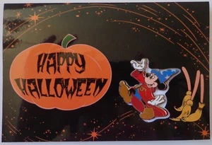 Disney WDI Happy Halloween 2006 Sorcerer Mickey Mouse Greeting Card & Pin Set LE - Picture 1 of 2