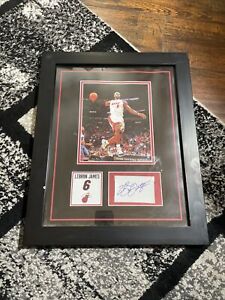 LeBron James Miami Heat Card Signed Framed Photo #6 Probably collector Fake Copy