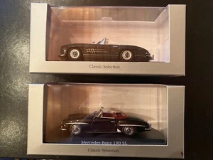 2x Pauls Model Art 1:43 Mercedes 300 SL u. 190 SL schwarz OVP Verkauf Daimler AG - Bild 1 von 13