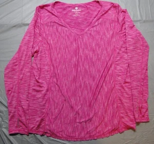 90 Degrees by Reflex Hot Pink Langarm Pullover Bluse - Damen 2XL getragen - Bild 1 von 4