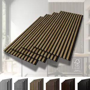 Wandpaneel 120 x 60 cm Premium FSC® Holz Filz Akustik Lamellen Wand Paneele EU - Bild 1 von 47