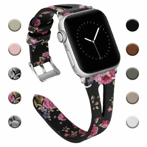 Pulsera de cuero delgada 41/49 mm correa correa para Apple Watch Series Ultra 2 9-1 SE - Imagen 1 de 22