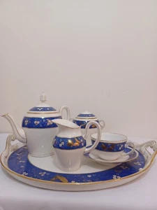 Antique Demartial &Tallandier of Limoges Porcelain Blue And White Tea Set C.1880 - Picture 1 of 24